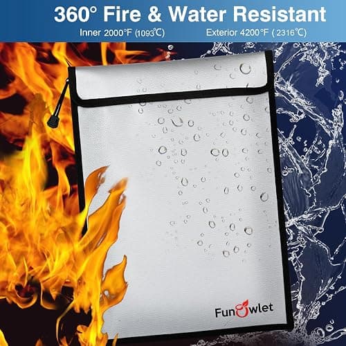 Fireproof Waterproof Money Document Bag, 3Pack Safe Pouch | Fire and Water Resistant ,Zipper Storage Organizer, for Important Papers, Cash, Passports, Jewelry & Electronics, Gray thumbnail 4