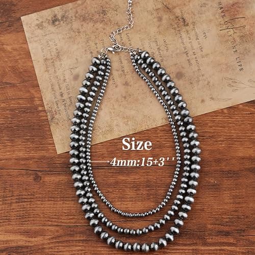 CHISOONBANNER Western Jewelry Navajo Pearl Necklace for Women Beaded Necklace Boho Vintage Choker thumbnail 4