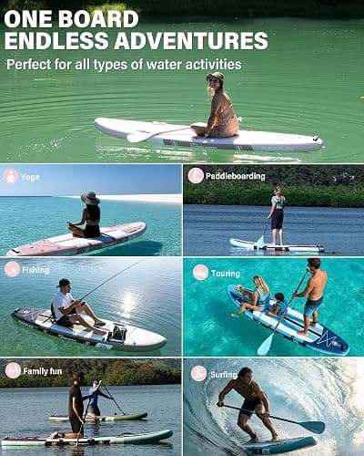 TIGERXBANG Inflatable Paddle Board with Kayak Seat, 11'x34 Wide SUP Board for Adults 500lbs Capacity, Blow Up Stand Up Paddle Board with Accessories, Perfect for Lakes, Rivers & Ocean, Blue thumbnail 6