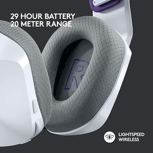 Logitech G733 Lightspeed Wireless Gaming Headset, Suspension Headband, Lightsync RGB, Blue VO!CE Mic, PRO-G Audio – White, Gaming Headset Wireless, PC, PS5, PS4, Switch Compatible thumbnail 3