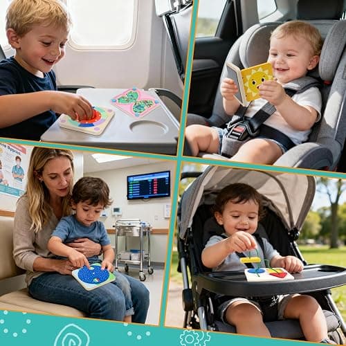 Ancaixin 6-in-1 Montessori Busy Board for 1 Year Old, Magnetic Sensory Toys for Toddler, Wooden Activity Busy Board for 12+ Months Baby, Fine Motor Skills Toys for Boys & Girls, Birthday Gifts 1 2 3 thumbnail 6