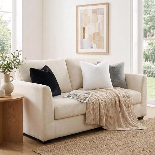 Pallene Faux Fur Plush Throw Pillow Covers 18x18 Set of 2, Luxury Soft Fluffy Cozy Decorative Pillow Covers for Sofa, Couch, Living Room, Black thumbnail 6