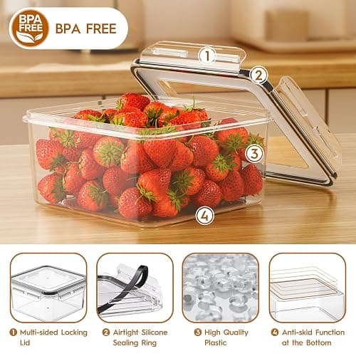 40 PCS Food Storage Containers with Lids Airtight (20 Containers & 20 Lids), Leak proof Meal Prep Container Set for Kitchen Storage, BPA-free, PVC-free Plastic, Microwave/Dishwasher Safe, Labels & Pen thumbnail 6