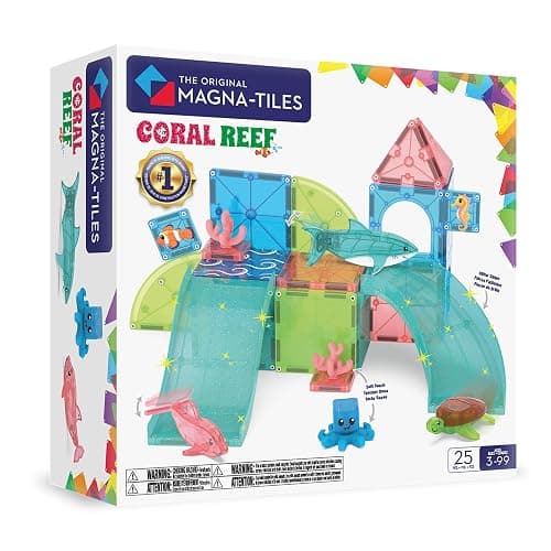 MAGNA-TILES Coral Reef 25-Piece Magnetic Construction Set, The Original Magnetic Building Brand - Image 1