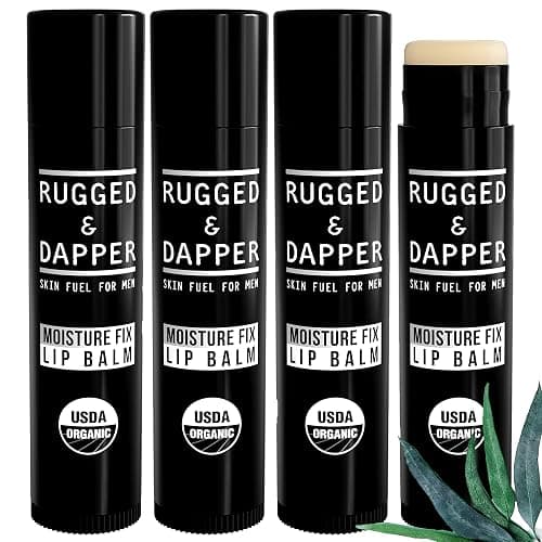 RUGGED & DAPPER Lip Balm for Men - Certified Organic + Natural Ingredients - 4 Pack - Hydrating Mens Chapstick - - Image 1