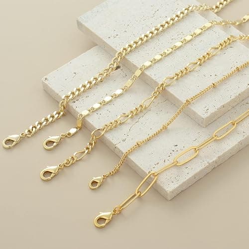 Ankle Bracelets for Women Waterproof Gold Jewelry Set Layered Cuban Figaro Link Chains Adjustable Size Gold Anklets Gift for Daily Wear - 5Pcs Gold - One Size thumbnail 4