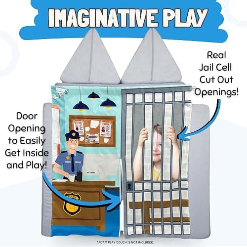 Couch Swag Play Panel for Childrens Foam Sofa Kids Couch (Police) thumbnail 5