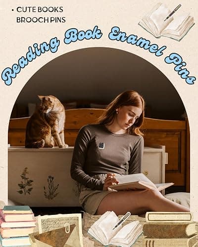 Creative Reading Book Pins Bulk with Storage Bag, Cute Decorative Brooch Books Enamel Pins for Backpack Hat Clothes Christmas Bookish Gifts for Readers Booklovers Women Kids Teacher Student Librarian thumbnail 3