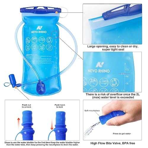 Lightweight Hydration Backpack, Running Backpack with 2L Water Bladder, Hydro Water Daypack for Cycling Hiking Rave for Men Women thumbnail 7