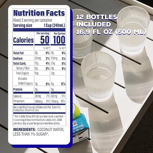 C2O - Coconut Water, The Original Flavor (12 Pack) - Made with Fresh Coconut Water - Plant Based, Non GMO Water - Natural Hydration, Essential Electrolytes, & Potassium - 12 Tetra Packs, 16.9 FL OZ thumbnail 2