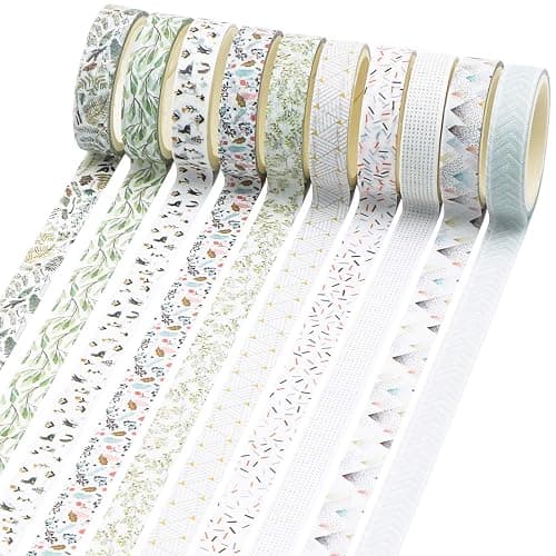 Knaid 40 Rolls of Slim Washi Tape Gift Box Set, Decorative Paper Tapes 10 mm Wide for Scrapbooking, DIY Arts and Crafts, Bullet Journal, Planner, Junk Journal, Notebooks (Pastel) thumbnail 2