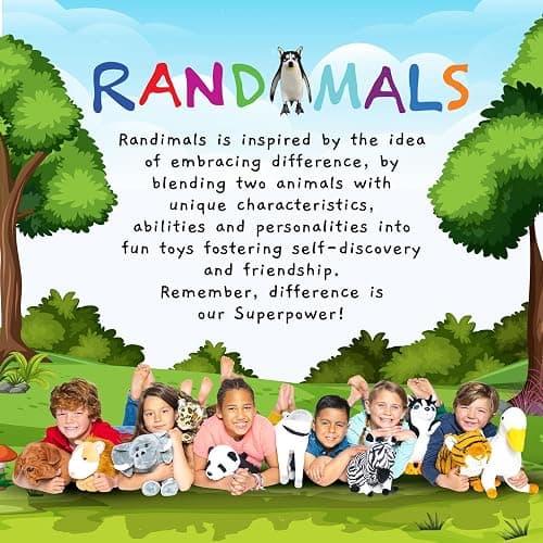 Randimals Plush Toy Stuffed Animal Mix - Horse & Shark Hybrid Stuffed Animals for Girls & Boys - Huggable & Soft Animal Characters Cute Plushies - Unique Toys for Discovery & Adventure thumbnail 8