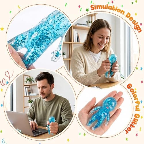 3PCS Baby Squishy Glitter Slow Rising, Squishy Babies Sensory Fidget for Stress Relief, Soft Cute Squeeze, Desk Decor & Gift thumbnail 4