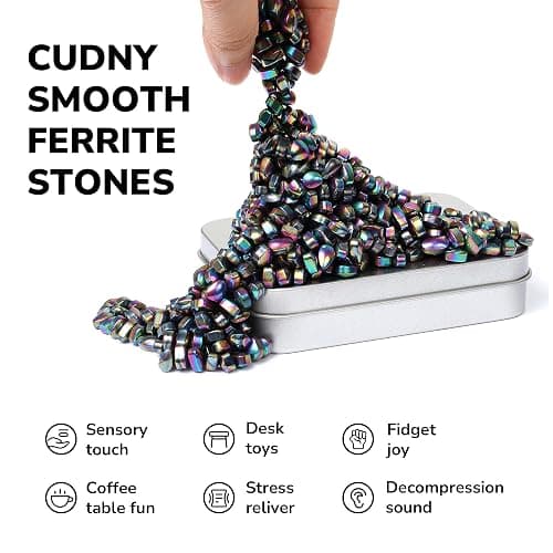 Over 500 Colorful Weak Magnetic Ferrite Putty Stones Desk Fidget Toys for Adults. thumbnail 2