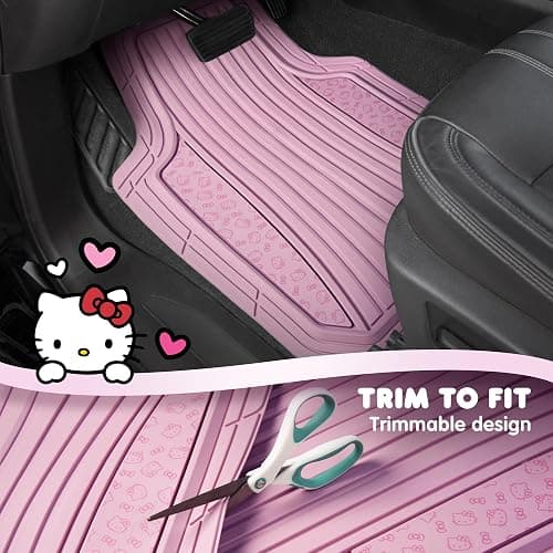 Hello Kitty Car Mats 4pc Floor Mats for Cars Trucks SUVs Pink Car Floor Mats for Women Men Accessories Rubber Heavy Duty Cute Non-Slip Always Front Rear Hello Kitty Cars Accessories Pink thumbnail 4