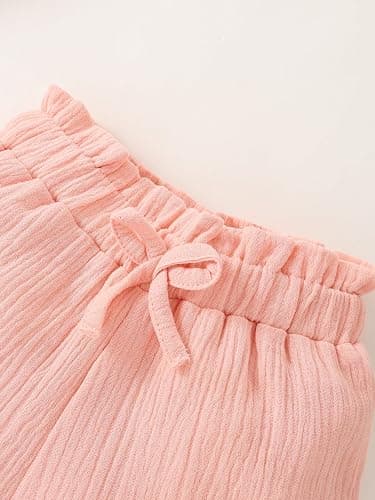 Yvowming 3 Pack 4-12Y Girls Shorts Pants Casual Linen Cotton Shorts for Toddler Girls Kids Summer Clothes thumbnail 5