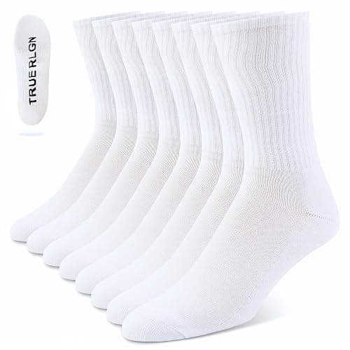 True Religion Mens 8 Pairs Crew Socks for Men Premium Athletic Men's Socks, Shoe Size 8-12 - Image 1