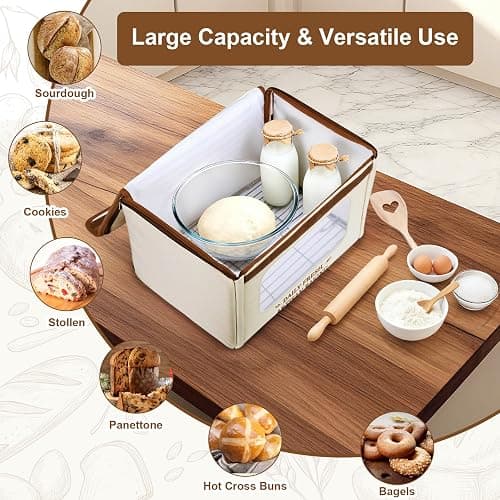 Antner Folding Bread Proofing Box with 70-131°F Temp Control & 99H Timer, Front-View Window Sourdough Proofing Box, Dough Proofer with Metal Rack for Sourdough, Pizza, Bread Baking, Yogurt, Kombucha thumbnail 7