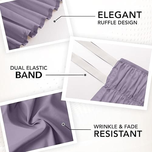 Utopia Bedding Queen Elastic Bed Ruffle - Easy Wrap Around Ruffle - Microfiber Bed Skirt with Adjustable Elastic Belt 16 Inch Tailored Drop - Hotel Quality Bedskirt, Fade Resistant (Queen, Lavender) thumbnail 6