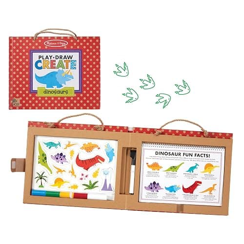 Melissa & Doug Natural Play: Play, Draw, Create Dinosaurs Drawing Activity Set & Magnet Kit - Reusable Mess-Free Travel Activity - Dinosaurs - Image 1