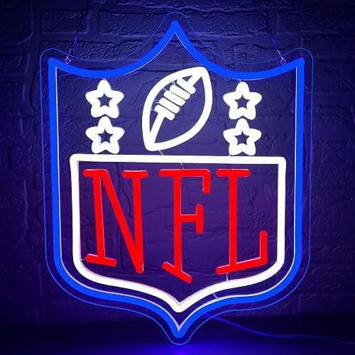 Football Neon Sign for Wall Decor Dimmable Football Led Neon Light for Man Cave or Garage Club Bedroom Birthday Gifts for Rugby Fans 5V USB Powered Size15.7 * 11.8In(ZYLD173) - Image 1