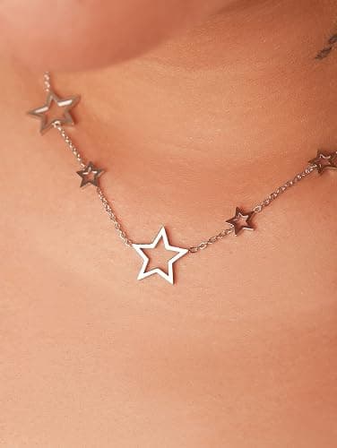 Sacina Gothic Y2k Star Choker Necklace, Star Necklace Y2k, Christmas New Year Jewelry Gift For Women thumbnail 4