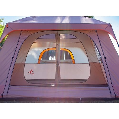 KTT Extra Large Tent 6-10-12-14 Person(A),Family Cabin Tents,2 Rooms,3 Doors and 3 Windows with Mesh,Straight Wall,Waterproof,Double Layer,Big Tent for Outdoor,Picnic,Camping,Family Gathering thumbnail 10