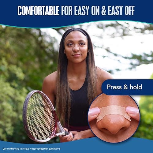 Breathe Right Nasal Strips, Relieves Nasal Congestion, Large, Tan, 30 ct | Opens nose and increases nasal airflow, helps reduce snoring caused by nasal congestion, drug-free, for use anytime, anywhere thumbnail 6