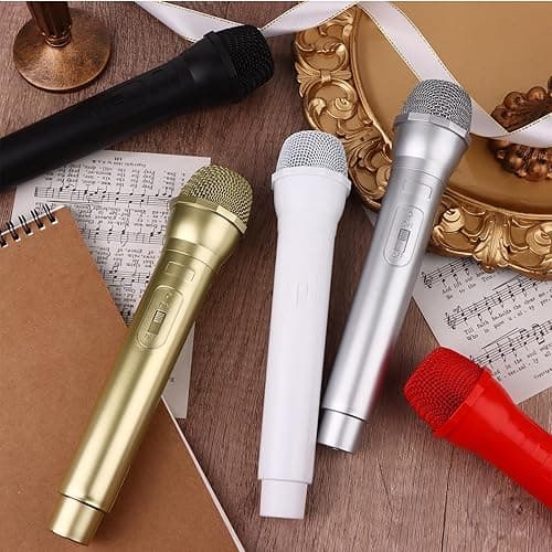 5 Pieces Microphone Prop Play Plastic Toy Microphone Fake Microphone Prop Simulate Speech Practice Plastic Microphone Plastic Fake Microphone Stage Mic Prop for Boys Girls Costume Party Favors 5 Color thumbnail 7