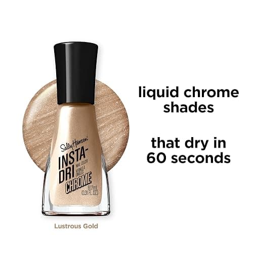 Sally Hansen Insta-Dri Nail Polish Chrome Top Coat | Quick Dry, Long Lasting, Streak-Free Shine, Opaque | Lustrous Gold | Metallic Gold Nail Polish thumbnail 4