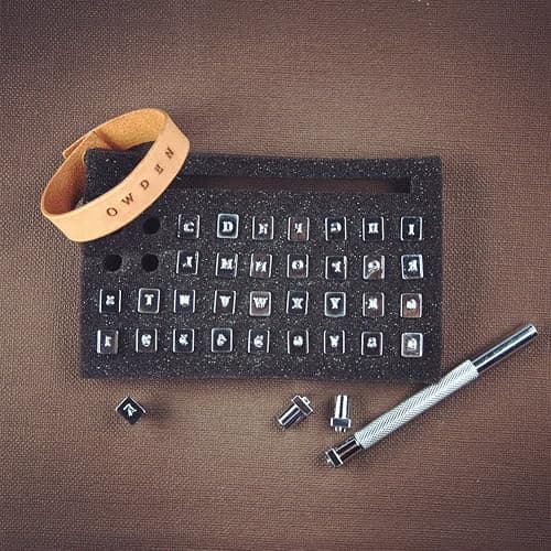 OWDEN Professional 37 Pieces Leather Stamping Tool Set (1/8 Inch, 3.2 mm Tall),Number and Alphabet Stamp Leather Tools. thumbnail 5