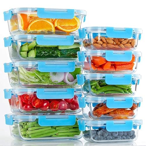 C CREST Glass Meal Prep Containers, [10 Pack] Glass Food Storage Containers with Lids, Airtight Bento Boxes, BPA Free & Leak Proof (10 Lids & 10 Containers) thumbnail 8