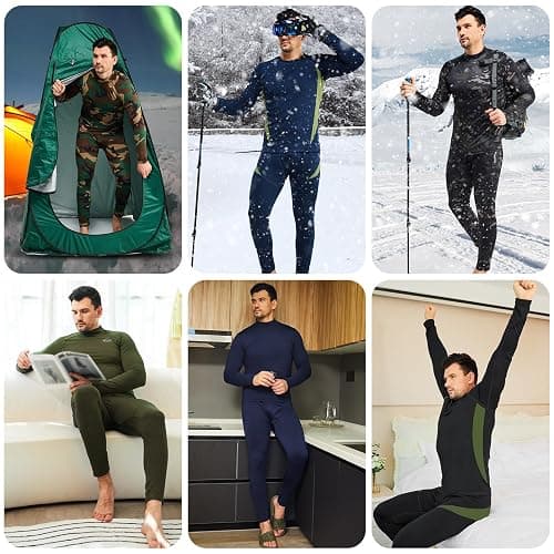 romision Thermal Underwear for Men Long Johns Fleece Lined Hunting Gear Bottom Top Set Base Layer for Cold Weather Gift thumbnail 7