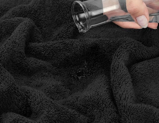 American Soft Linen Luxury Hand Towels for Bathroom, 600 GSM Heawy Weight 16x28 Size 100% Cotton Turkish 4 Piece Hand Face Towel Set, Black Hand Towels thumbnail 7