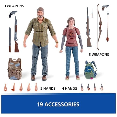 PlayStation The Last of US, 2-Pack 6” Joel & Ellie Action Figures with 19 Accessories, The Shapes Collection, for PS5 Fans & Collectors Ages 17+ thumbnail 5