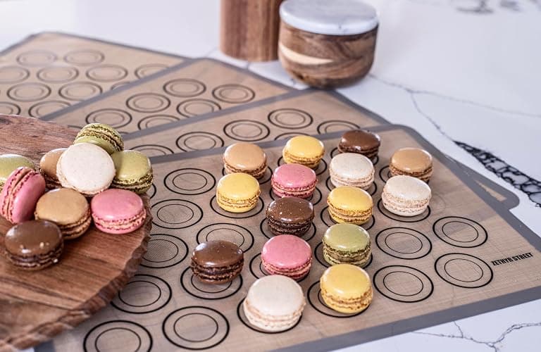 Macaron Silicone Baking Mats - Non-Stick Macaron Mat for Easy Baking | Heat Resistant & Dishwasher Safe Macaron Baking Mat | Reusable & Eco-Friendly, 1/2 Sheet Size - Pack of 4 - for Cookies & More thumbnail 5