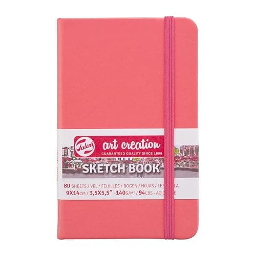 Royal Talens T9314-311M 441840 Talens Art Creation Sketchbook, Drawing Notebook, 3.5 x 5.5 inches (9 x 14 cm), Coral Red - Image 1