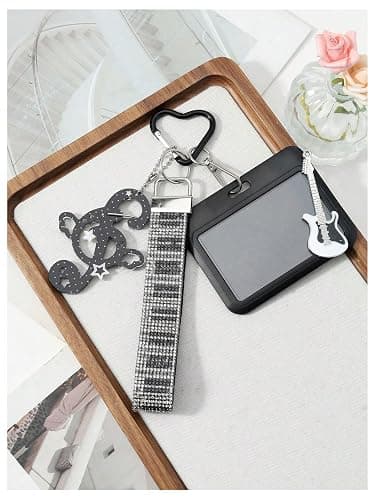 MakeMeChic Women's Photocard Keychain Y2K Ribbon Heart Keychain Charms | Clear Photocard, Badge Holder, Card Holder for Women, Car Keys, Cute Purse Charms Bag thumbnail 4