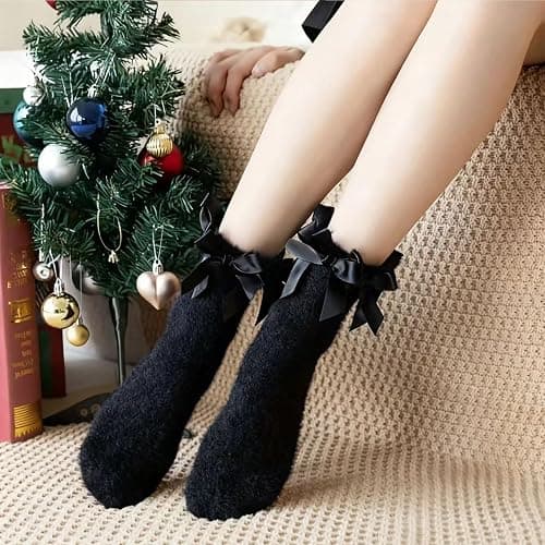 SIROLISA Fuzzy Short Cat Paw Socks, Soft 3D Paw Pad Toe Beans Stockings for Women thumbnail 3