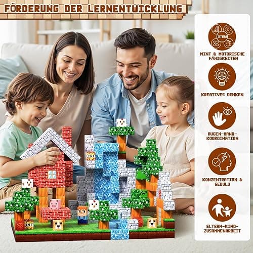 Pourbibi Magnetische Bausteine, Magnetbausteine Magnetspielzeug, 108 Teile Magnetische Bauwelt Spielzeug Magnetblöcke für Kinder ab 3 4 5 6 7 8 9 Jahre Verstaubare,Professioneller Christmas thumbnail 5