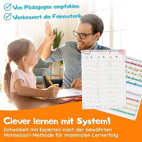 Filapen® Magische Vorschulhefte ab 4 Jahren – 5 Übungshefte + Stift (wiederverwendbar) – Schreiben & Rechnen lernen, Buchstaben & Zahlen üben – Für Linkshänder und Rechtshänder thumbnail 8