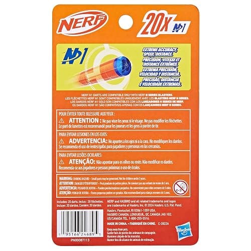 Nerf N Series N1 Darts, Includes 20 Refill Darts, Compatible Only with Nerf N Series Blasters, Outdoor Games, Ages 8+ thumbnail 12
