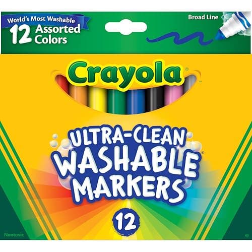 Crayola Broad Line Markers (12 Count), Washable Markers for Kids, Assorted Colors, Arts & Crafts Supplies, For Coloring Books & Art Projects, Ages 3+ thumbnail 3