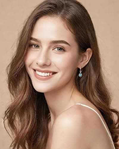 FANCIME Dangle Drop Earrings 925 Sterling Silver Dainty Infinity Round Gemstone Birthstone Jewelry Birthday Gifts for Her Women thumbnail 2