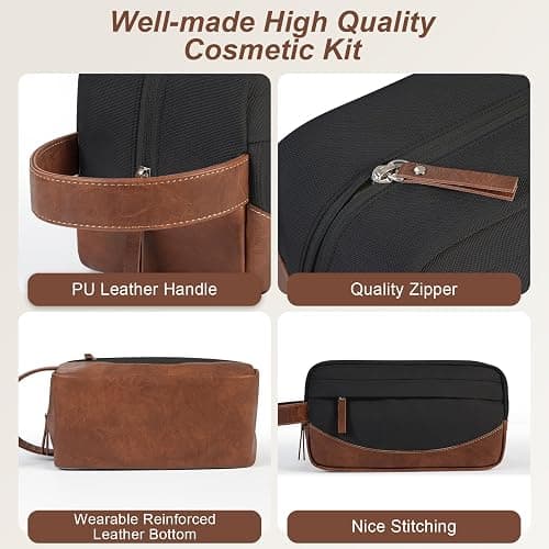 Ezday Travel Toiletry Bag for Men, Hanging Toiletry Organizer, Water Resistant Shaving Kit with Large Capacity for Travel Accessories (Black, Medium) thumbnail 3