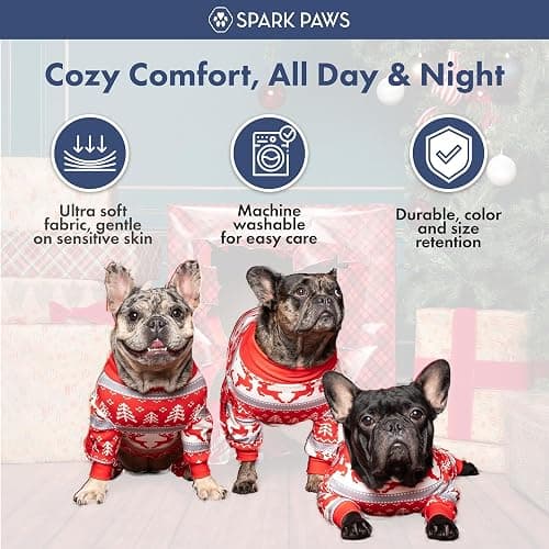 Spark Paws Dog Christmas Pajama, Dog Recovery Suit Male, Onesie, Ultra-Soft and 4-Way Stretch, for Small Medium and Large Breeds - Winter Wonderland - 4XL thumbnail 5