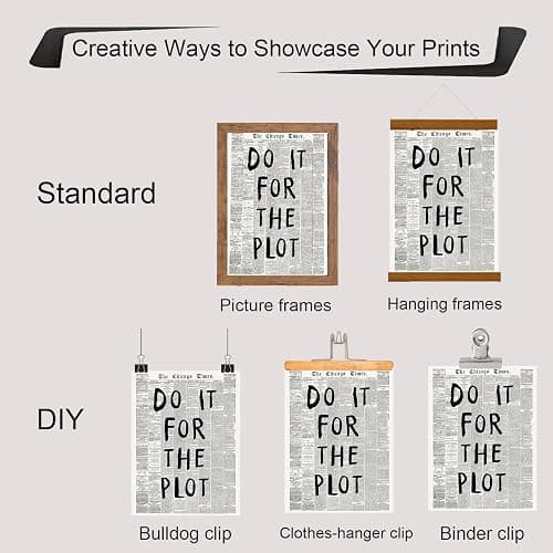 Trendy Black and White Chicago Newspaper Canvas Posters, Affirmation Quote Do It For The Plot Room Aesthetic Wall Art Picture Print for Drom Home Bedroom Decor 30 x 40 CM Unframed thumbnail 8