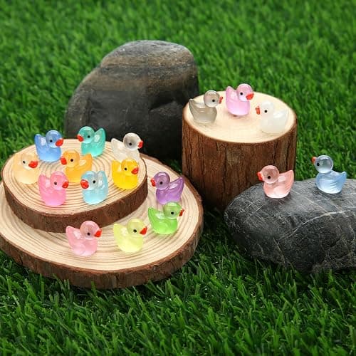 GWAHSA Luminous Mini Resin Tiny Bulk Ducks, Glow in The Dark Small Plastic Miniature Figures for Dollhouse, Decor, Micro Garden, Home Landscape, Aquarium, Craft Gifts Party Favors Toys, 240 pcs thumbnail 6