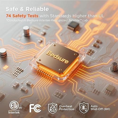 Bedsure Electric Blanket Full Size - Soft Flannel Heated Blanket Full, GentleSoft Fast Heating with 10 Time Settings & 6 Heat Settings, Warm Gift for Grandma (72x84 inches, Purple) thumbnail 6