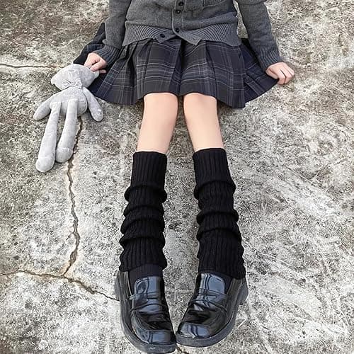 American Trends Leg Warmers Y2k Kawaii Black White Cute Leg Warmers Y2k Goth accessories for Women Girls 80s Party Sports thumbnail 2